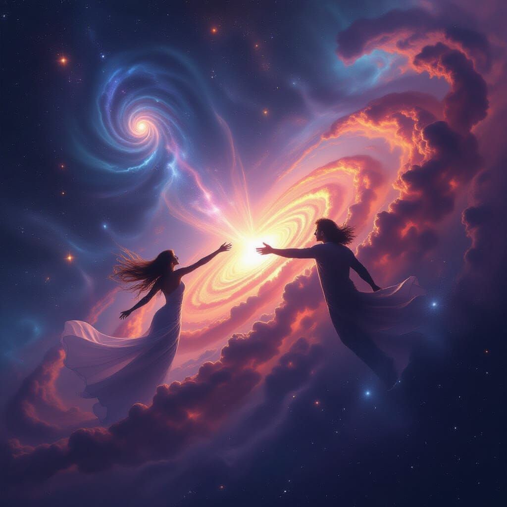 Cosmic Collision of Light and Shadow Creates New Universe