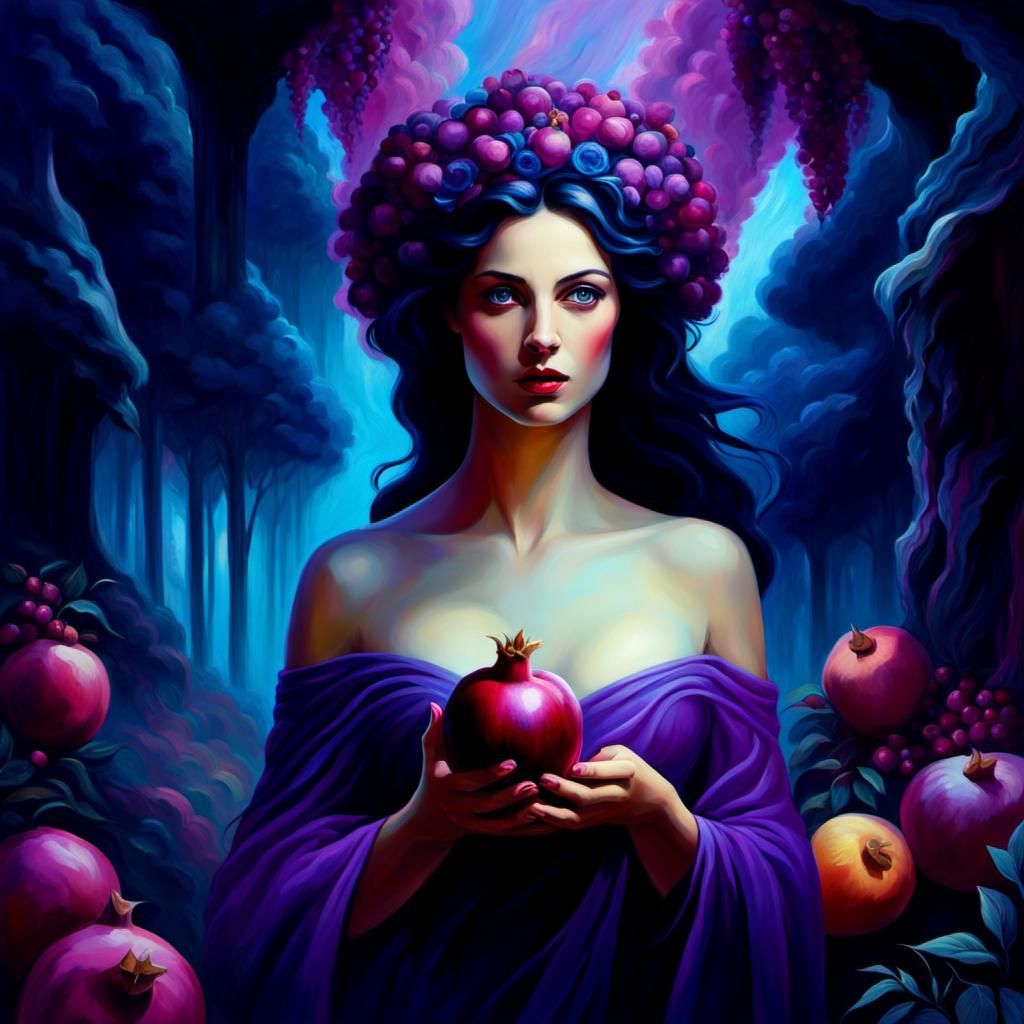 Persephone's Crossroads: A Surrealist Oil Painting