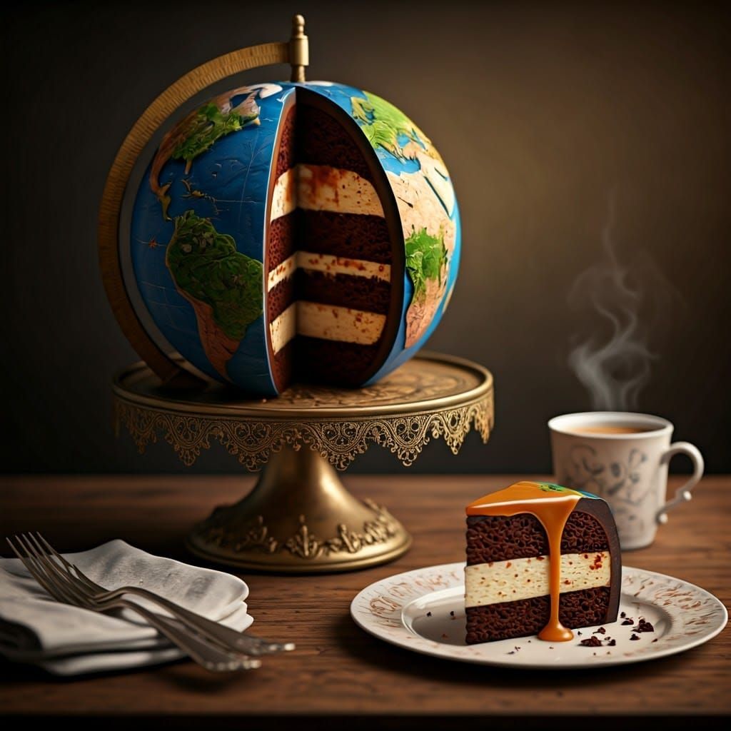 Hyper-Realistic, 3D-Rendered Globe Cake