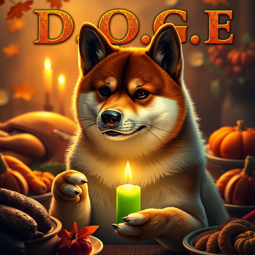Shiba Inu's Thanksgiving Feast: A Digital Art Dream