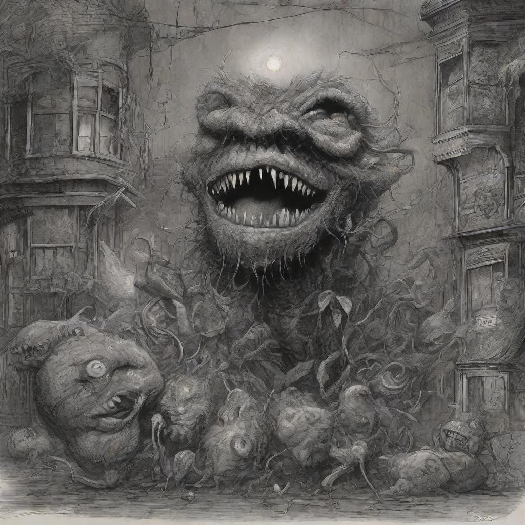 Little Shop of Horrors in Mixed Media Style