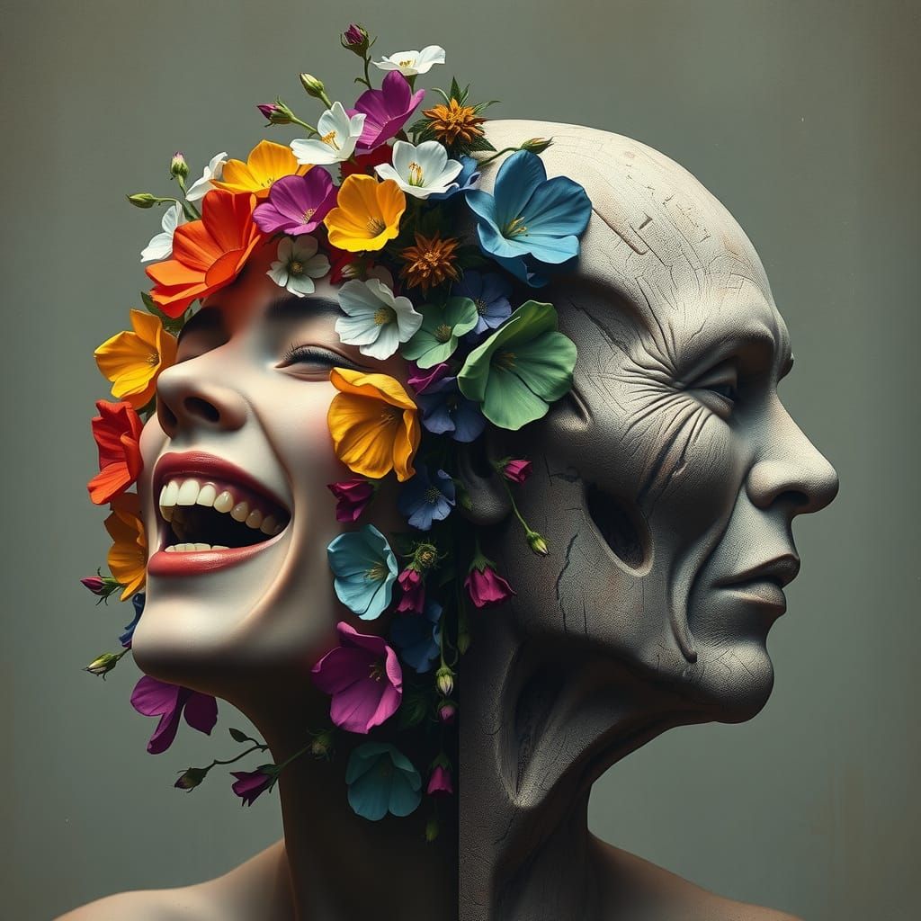 Joy and Sorrow: A Symbolic Realism Portrait