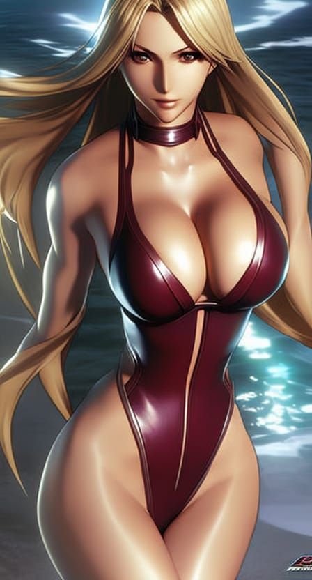 Aya Brea Inspired Pinup Art in Hyperrealism Style