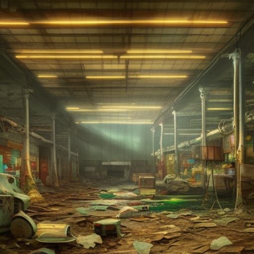 Post-Apocalyptic Supermarket with Sleeping Dog