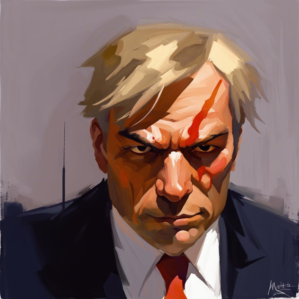 Sinister Mugshot Portrait in Fantasy Art Style