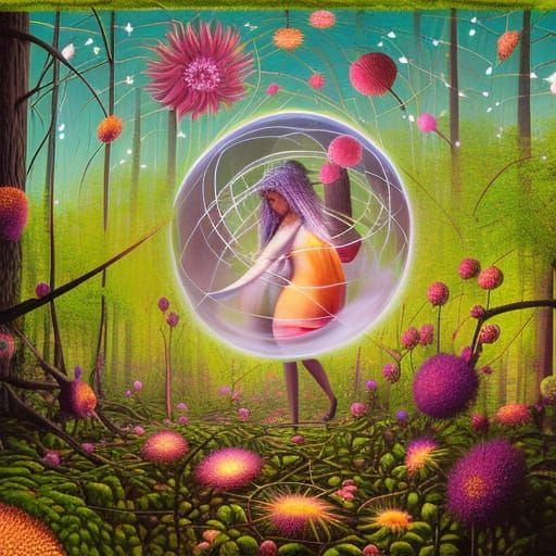 Hybrid Stargazer in Mycelium Network, Digital Art