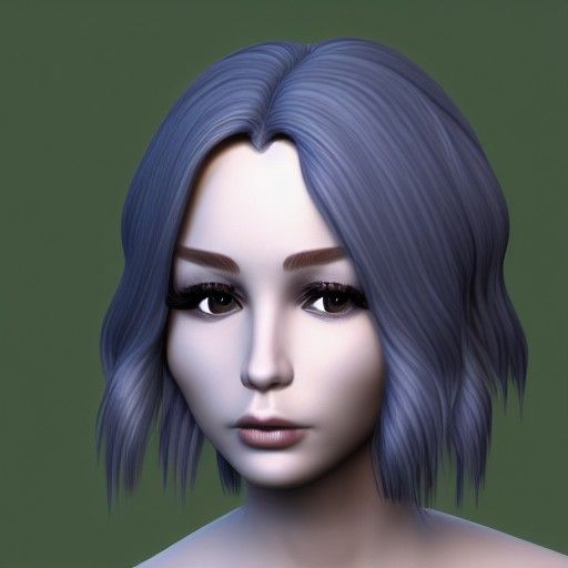 Girl Eating Bread in Forest, 3D Rendered