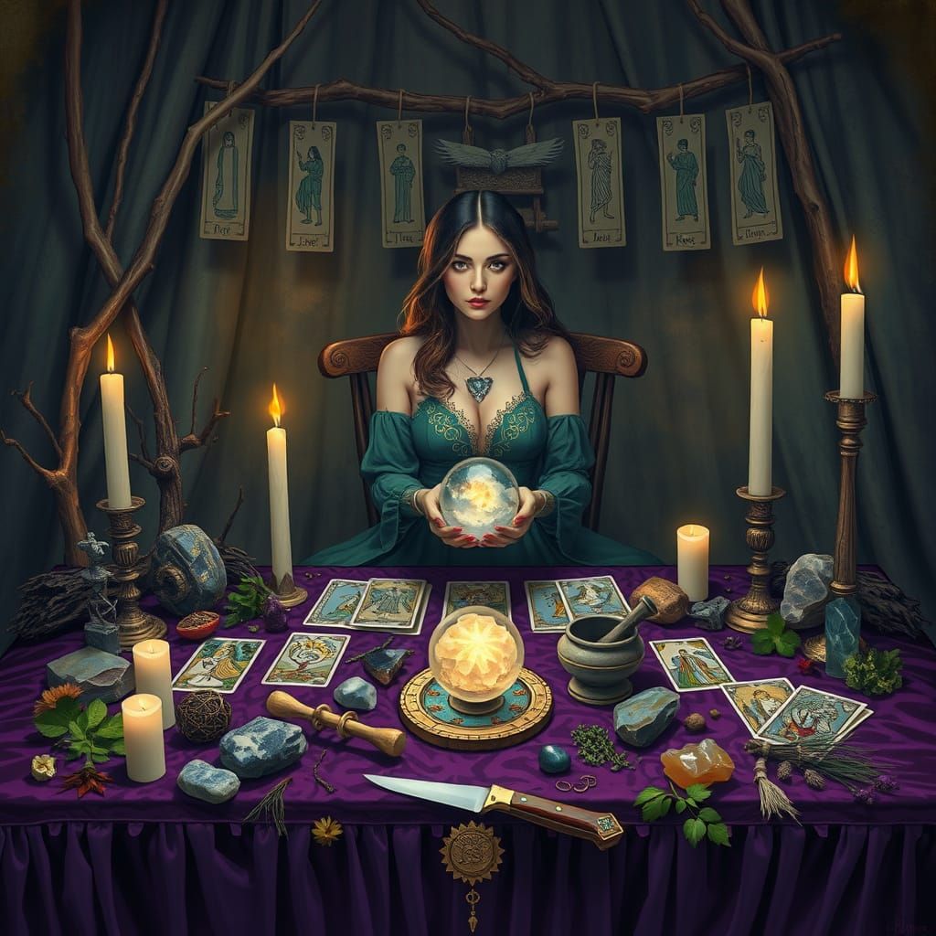 Mystical Altar Scene in Fantasy Style