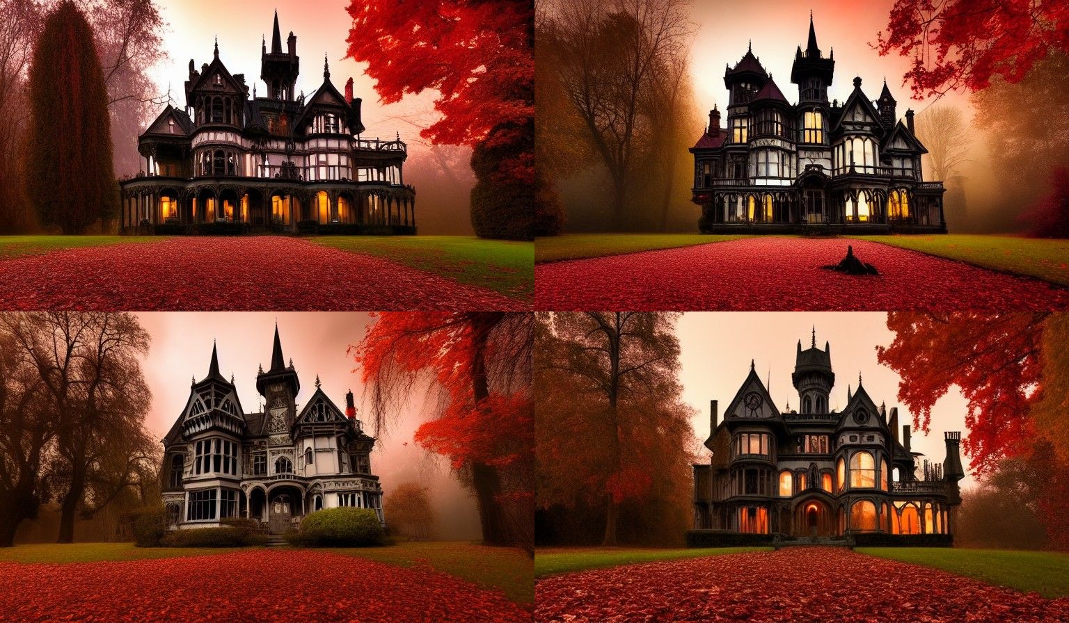 Abandoned Victorian Mansion in Ethereal Autumn Light