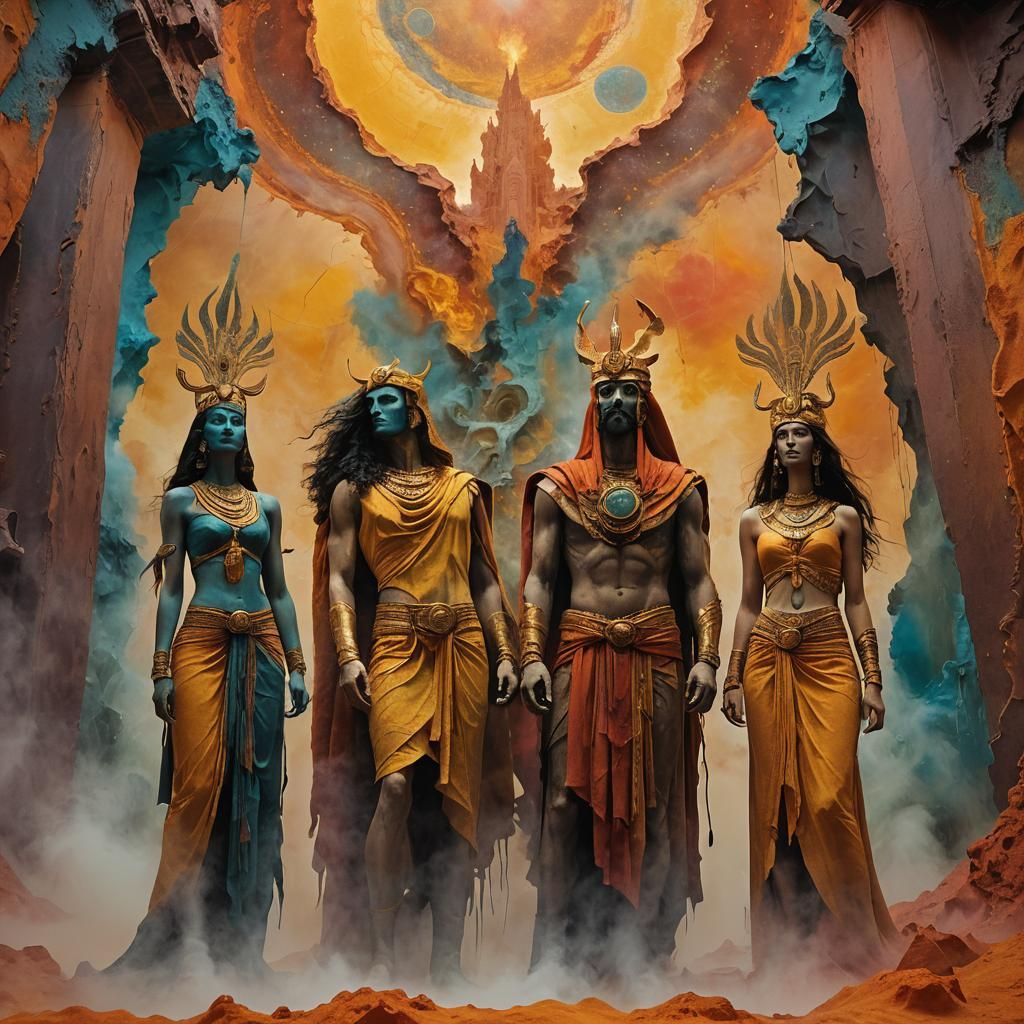 Eric, Ra, and Hera Hathor in Abstract Underworld