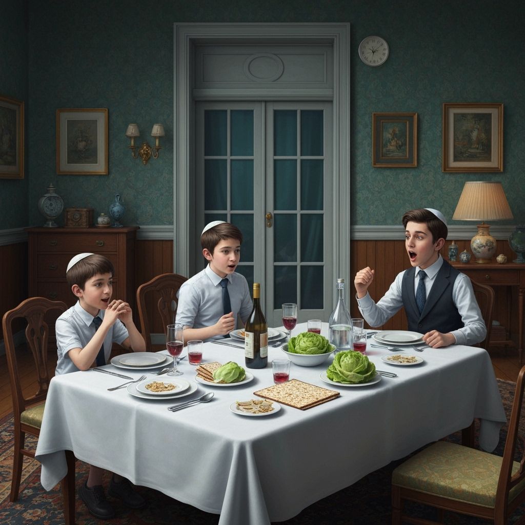 Passover Seder Celebration in Matte Painting Style