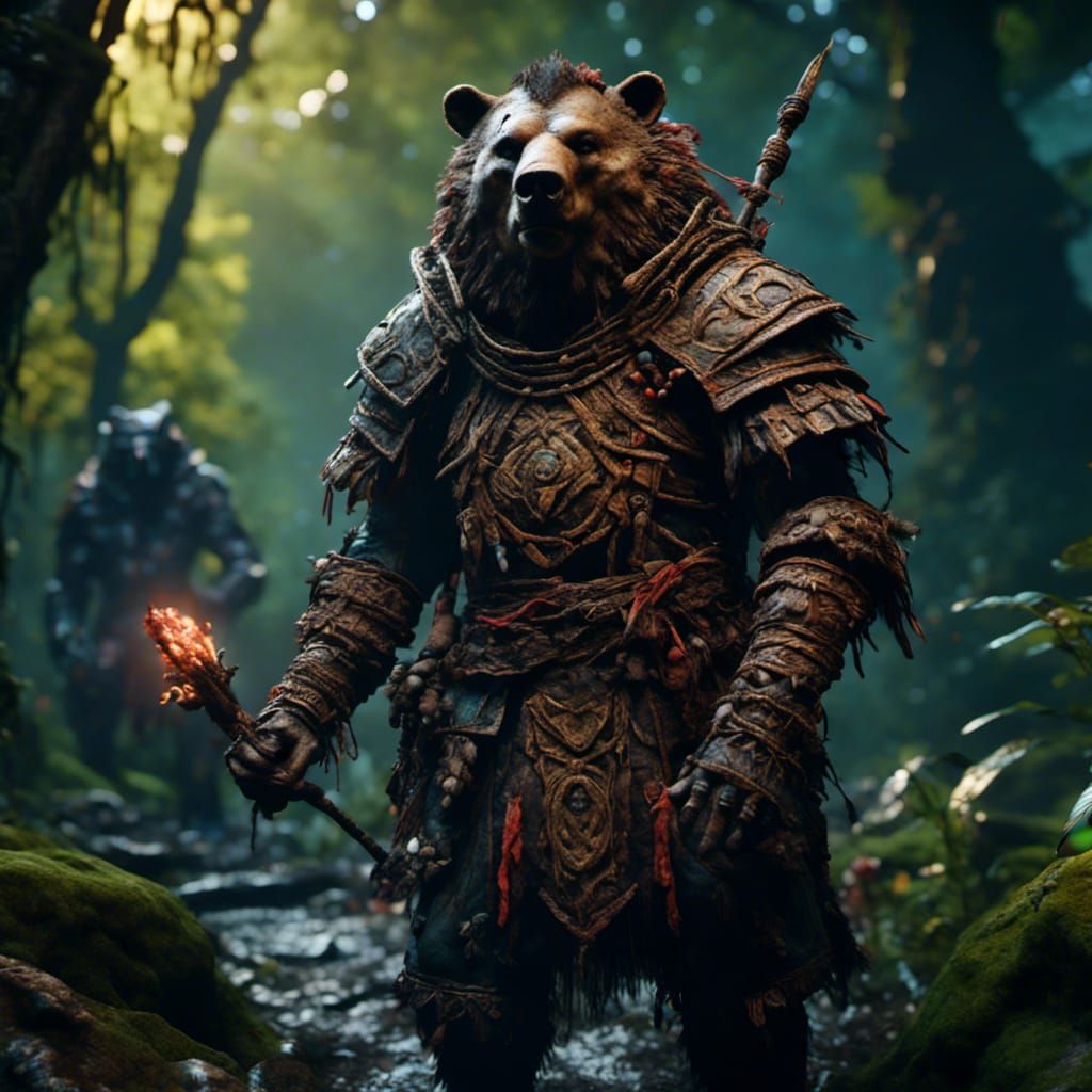 Armored Bear with Glowing Cracks, Artstation Winner