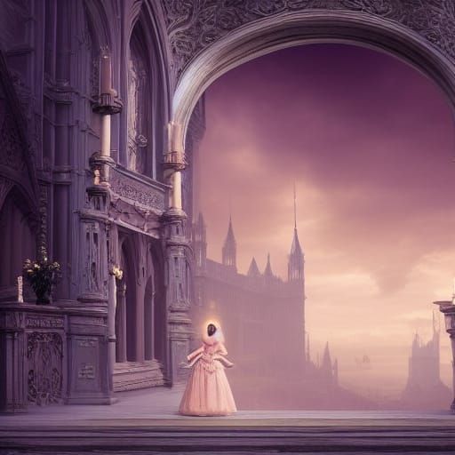 Gothic Princess and Maid: Digital Matte Painting