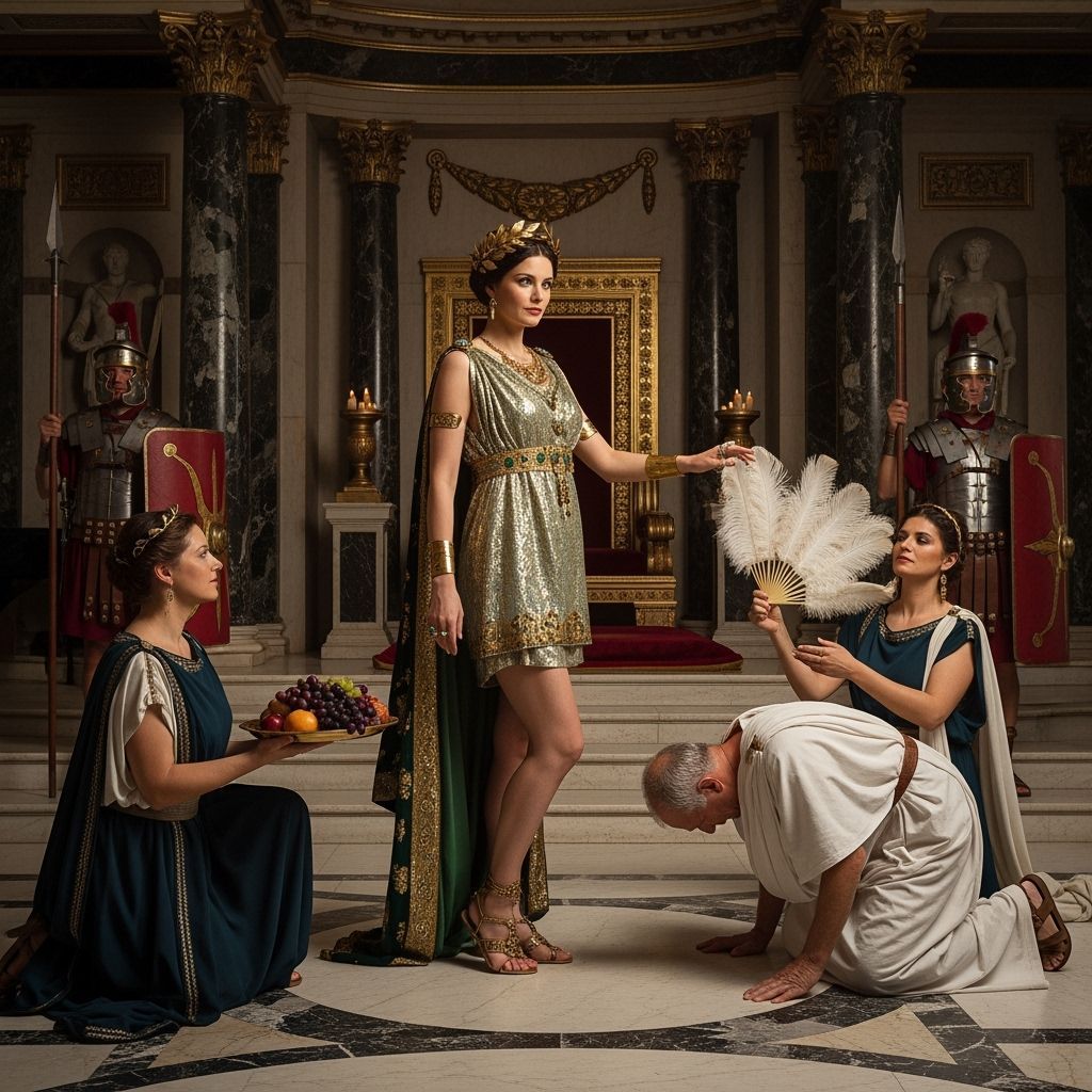 Empress Messalina in her Opulent Throne Room