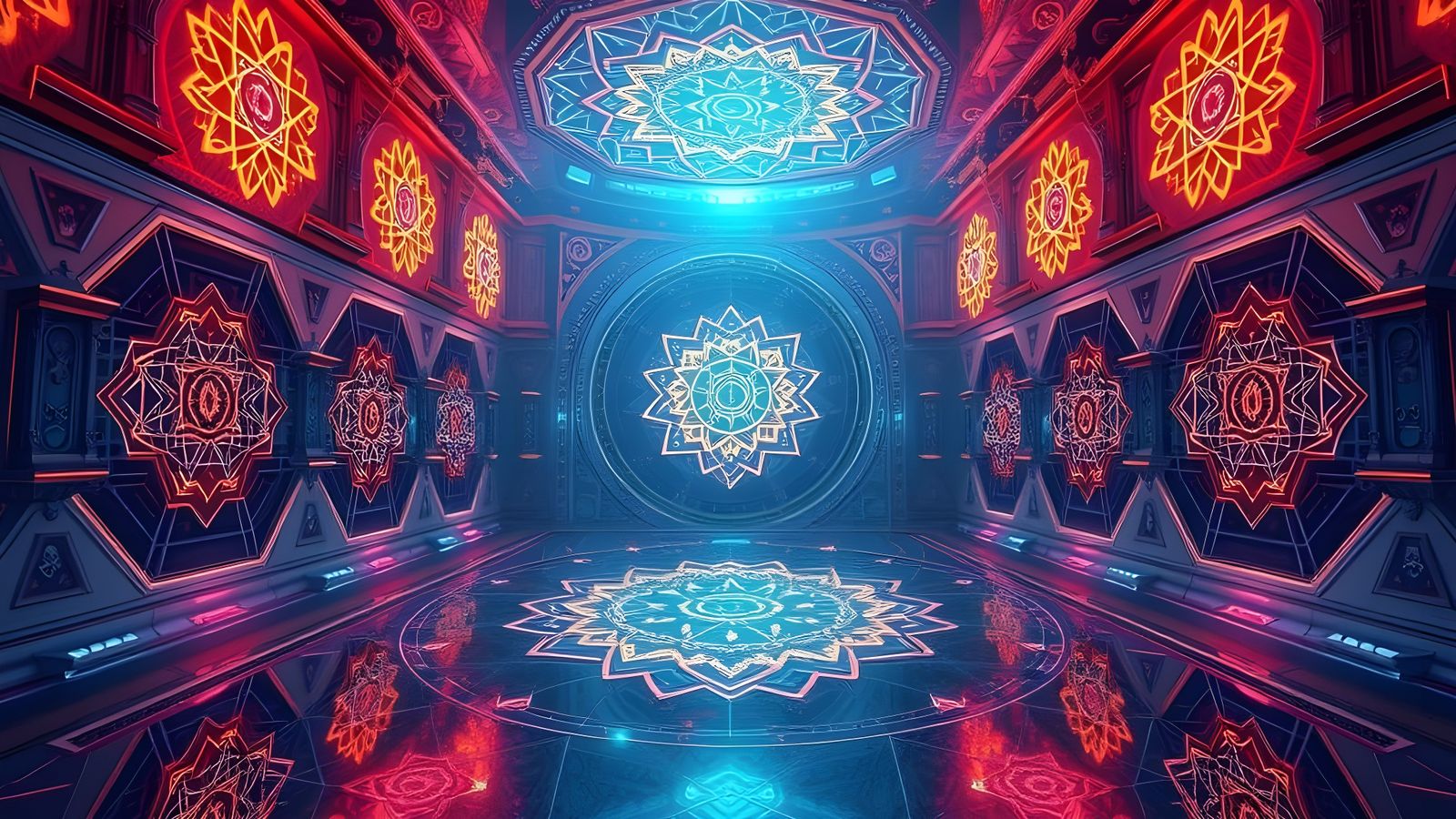 Magic Space Rooms with Sacred Geometry in Ultra Detail