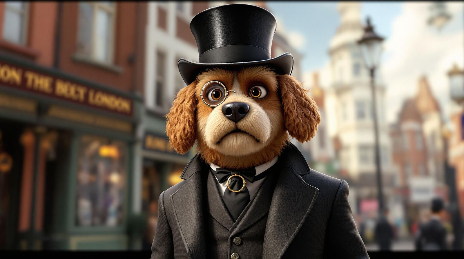 Dapper CGI Canine in Edwardian Attire