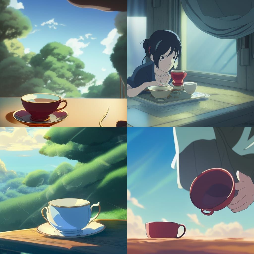 Anime Teacup in Studio Ghibli Style