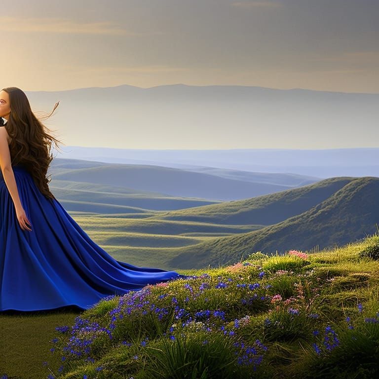 Teenage Girl with Wand: Fantastical Matte Painting