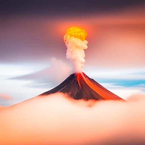 Volcanic Eruption in Sharp Focus Photography