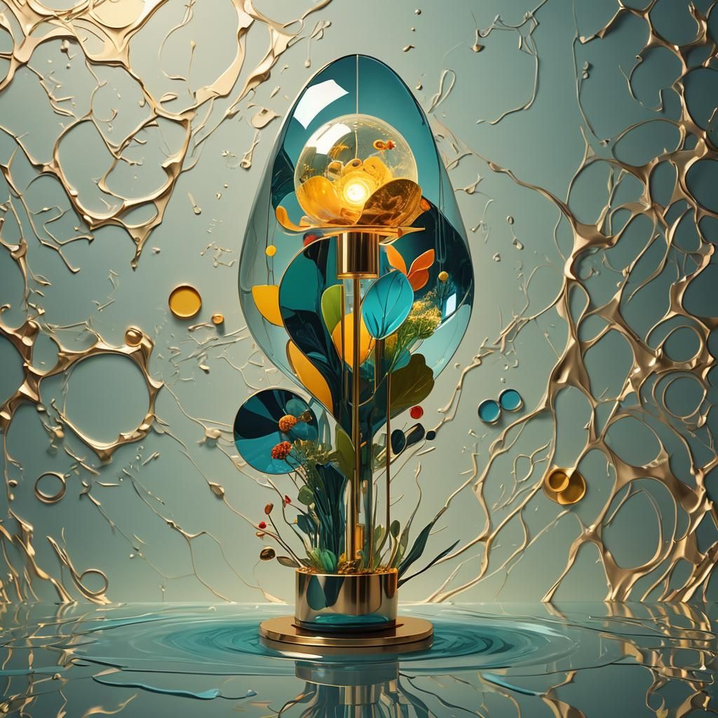 Aquascape Lamp: 3D Design in Pop Art Style