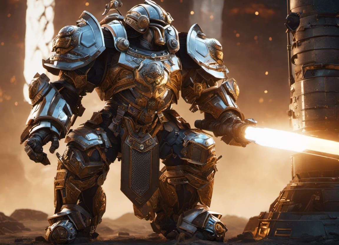 Dwarf Warriors in Futuristic Sci-Fi Armor