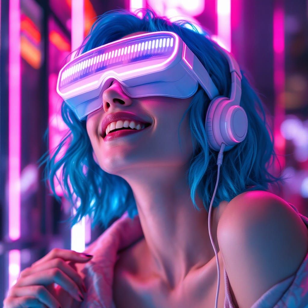 Semi-Realistic Anime-Inspired Portrait of a Young Woman with...