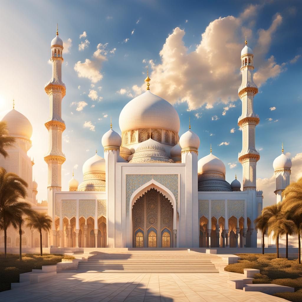 Majestic Mosque Concept Art in Islamic Style