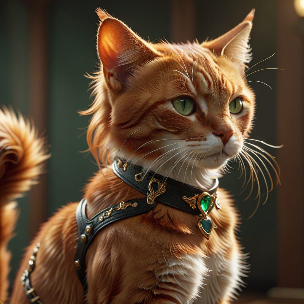 Elegant Feline Hybrid in Hyper-Realistic Style