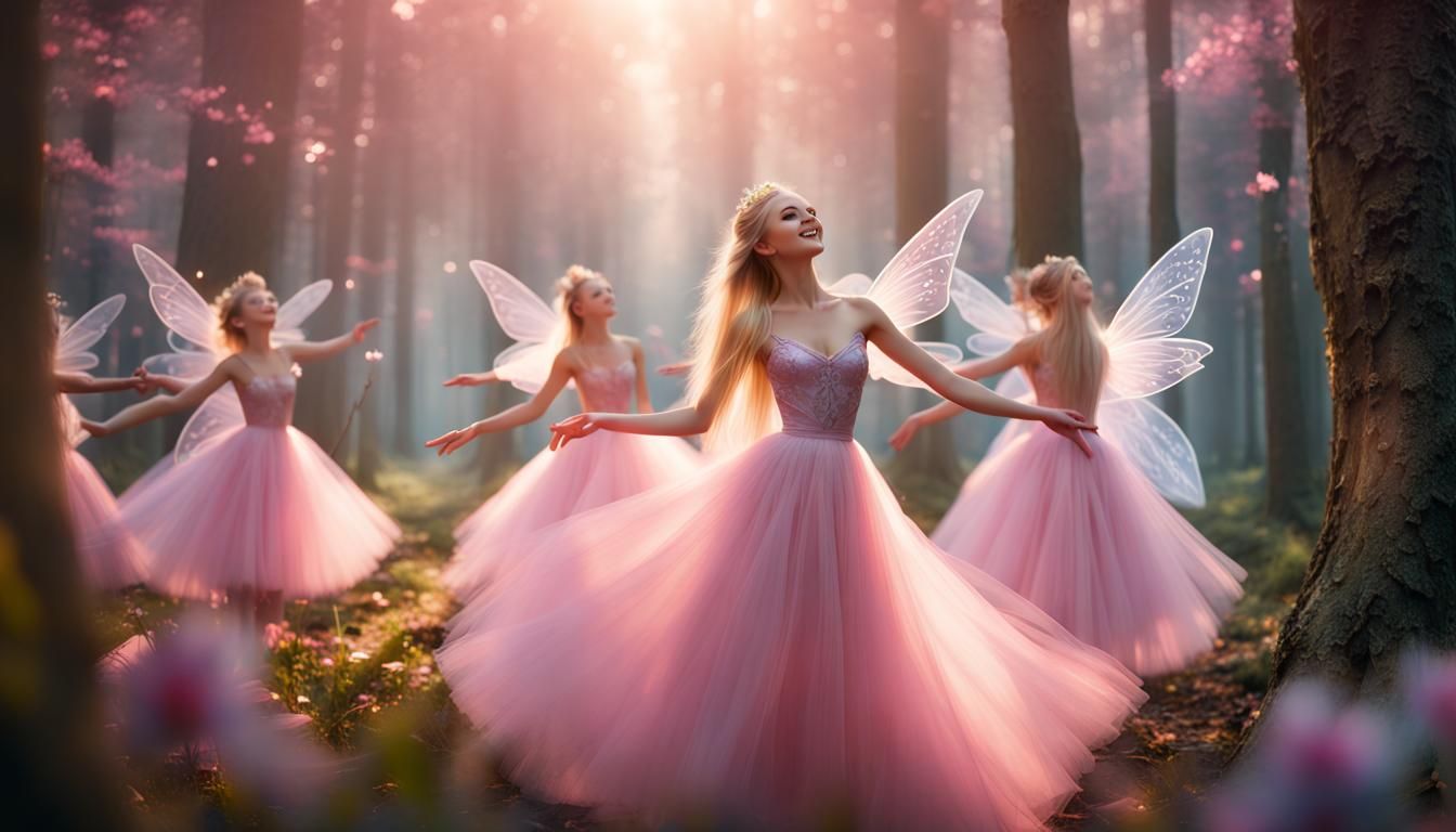 Fairies Ballet in Glamorous Forest, Ultra Sharp Detail