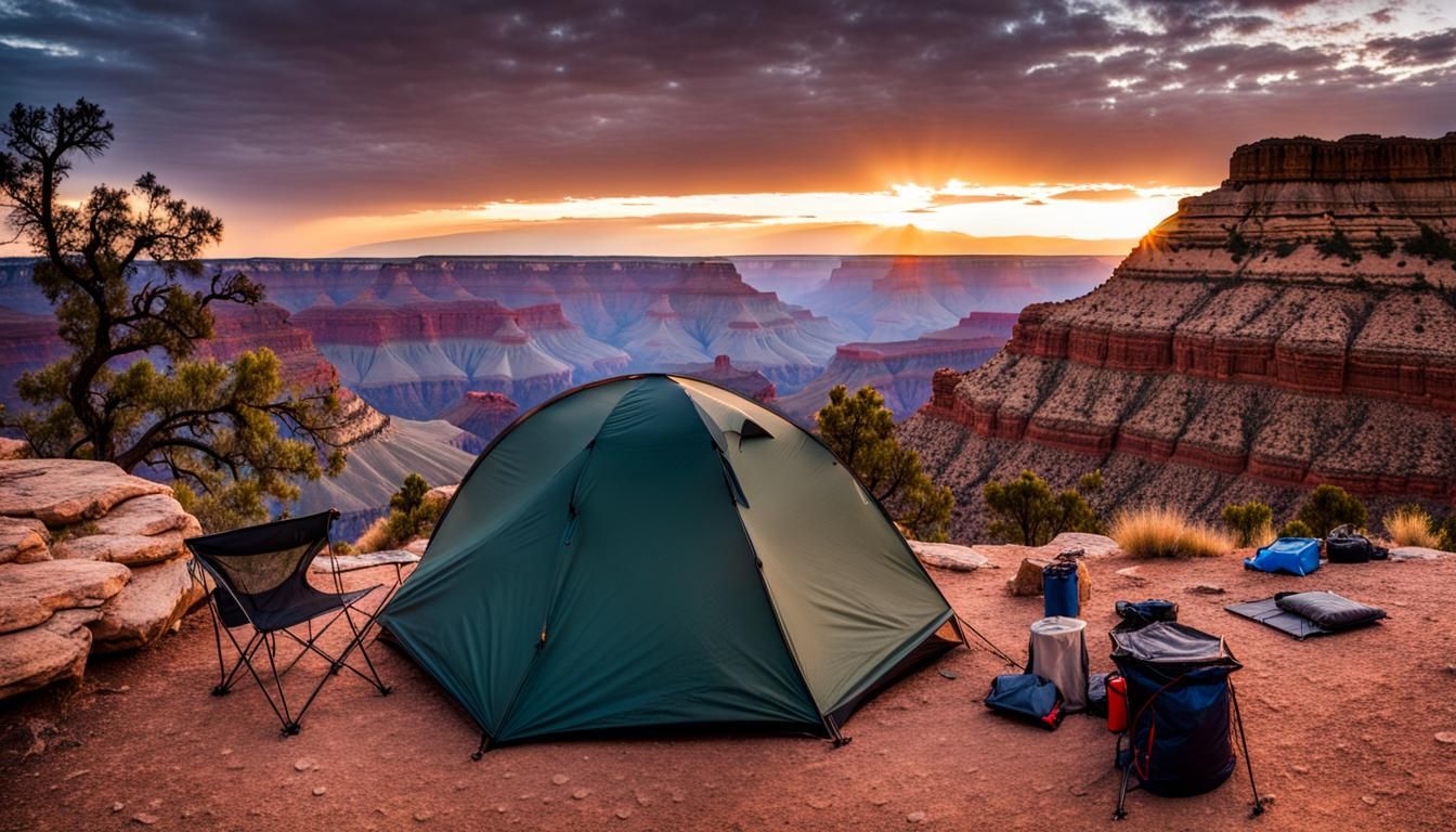 Grand Canyon Camping Plateau Scenic Photo