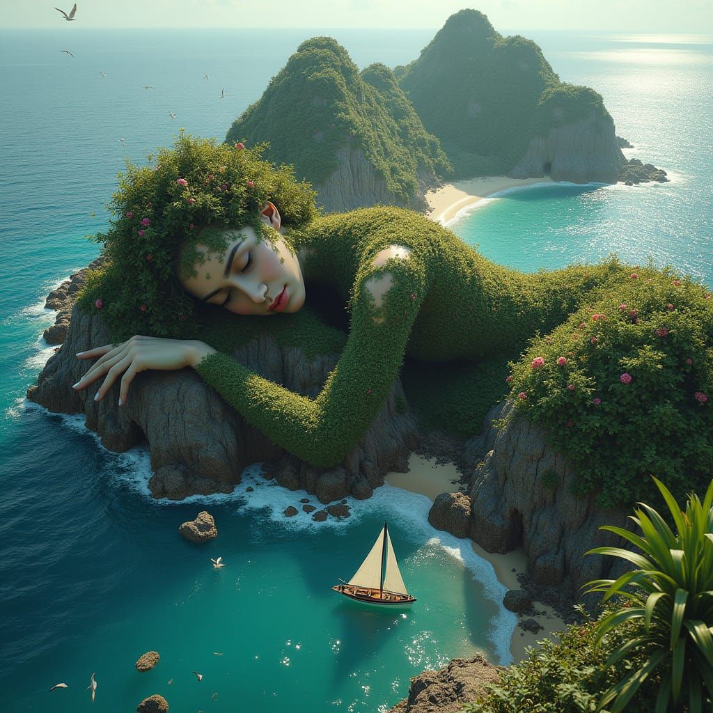 Jungle Goddess Awakens in Photorealistic Splendor