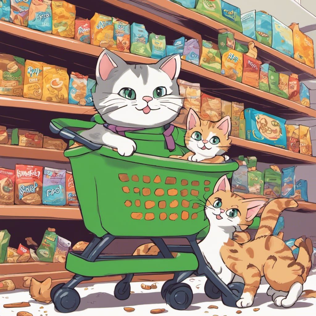 Momma Cat's Grocery Shopping Adventure