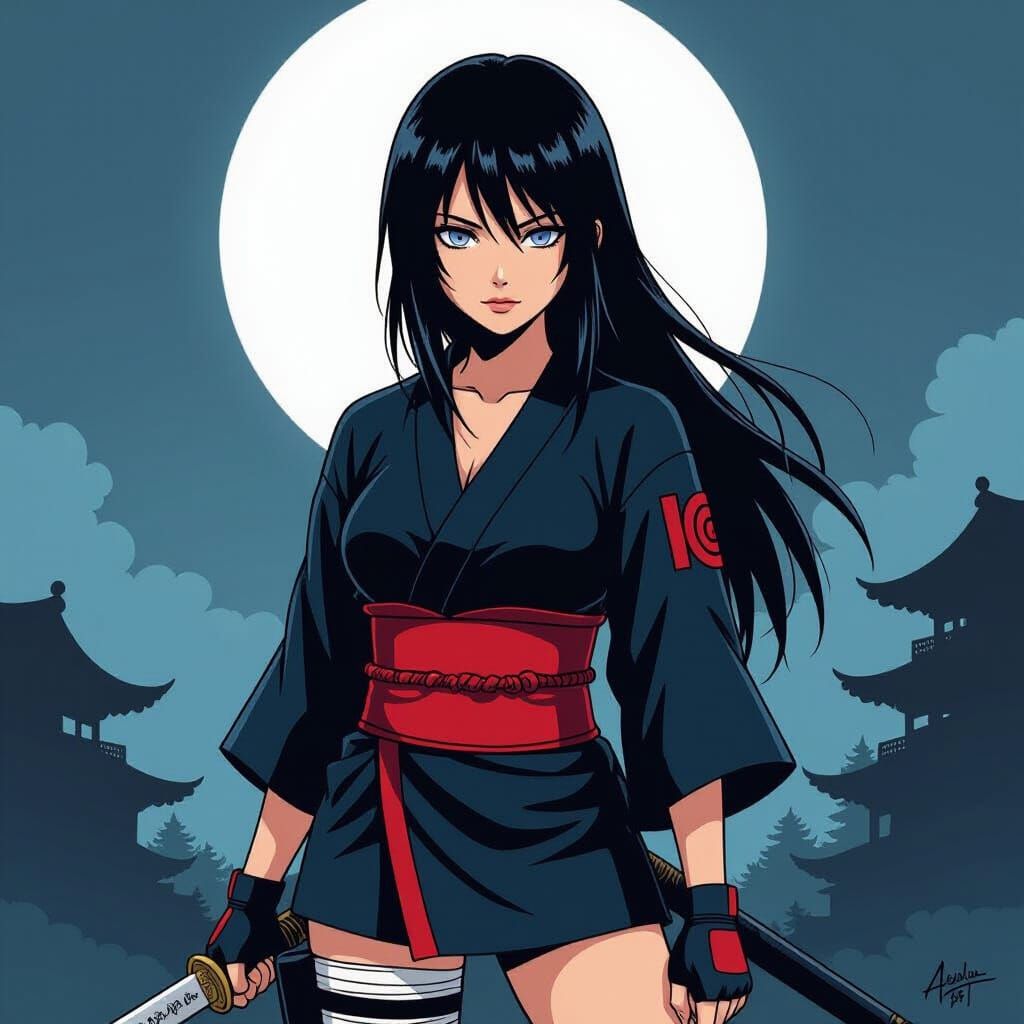 Hinata Hyuuga in Noir Style