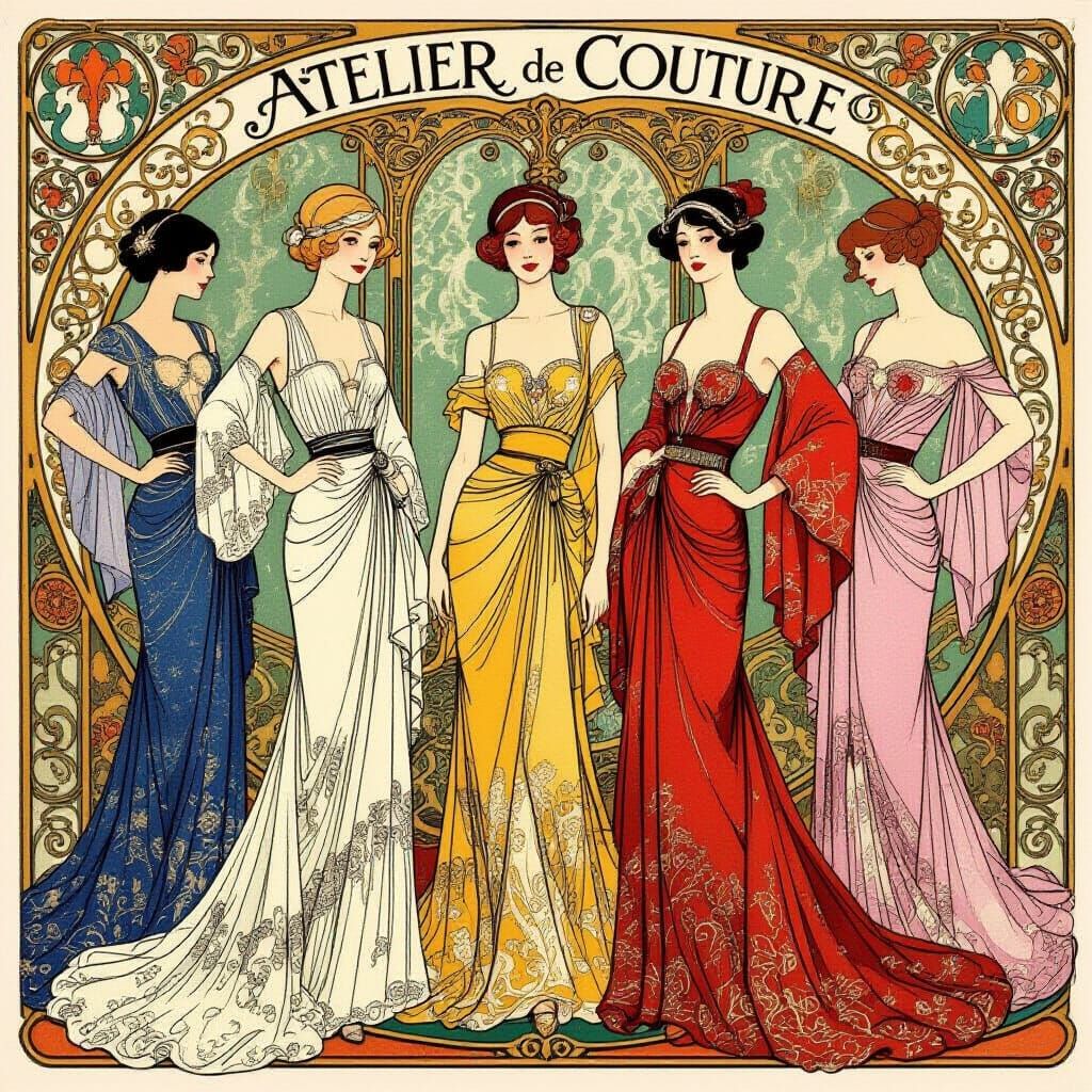 Luxurious Sewing Atelier in Art Nouveau Style