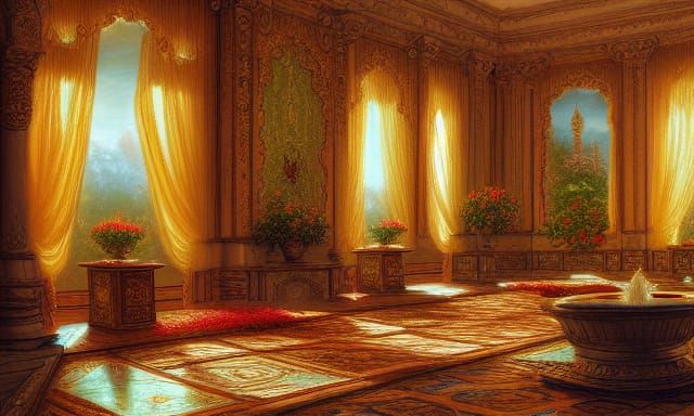 Blooming Palace Room: Fantasy Art Inspiration