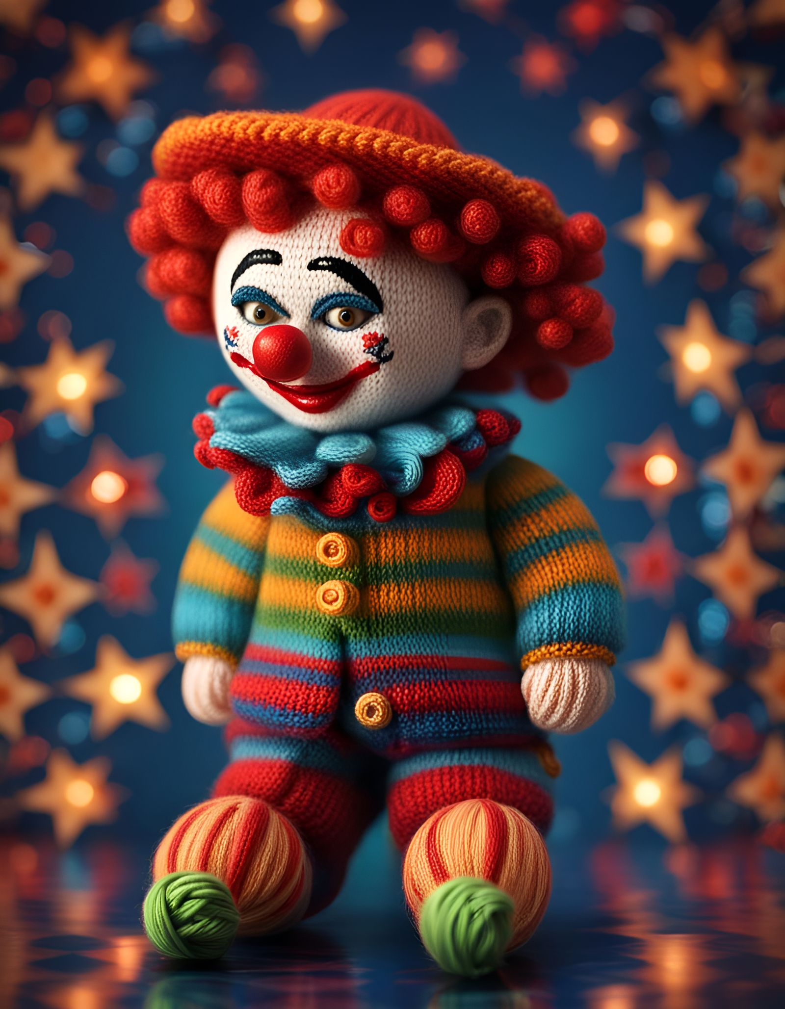 Mexican Clown Glides Among the Stars in 8k