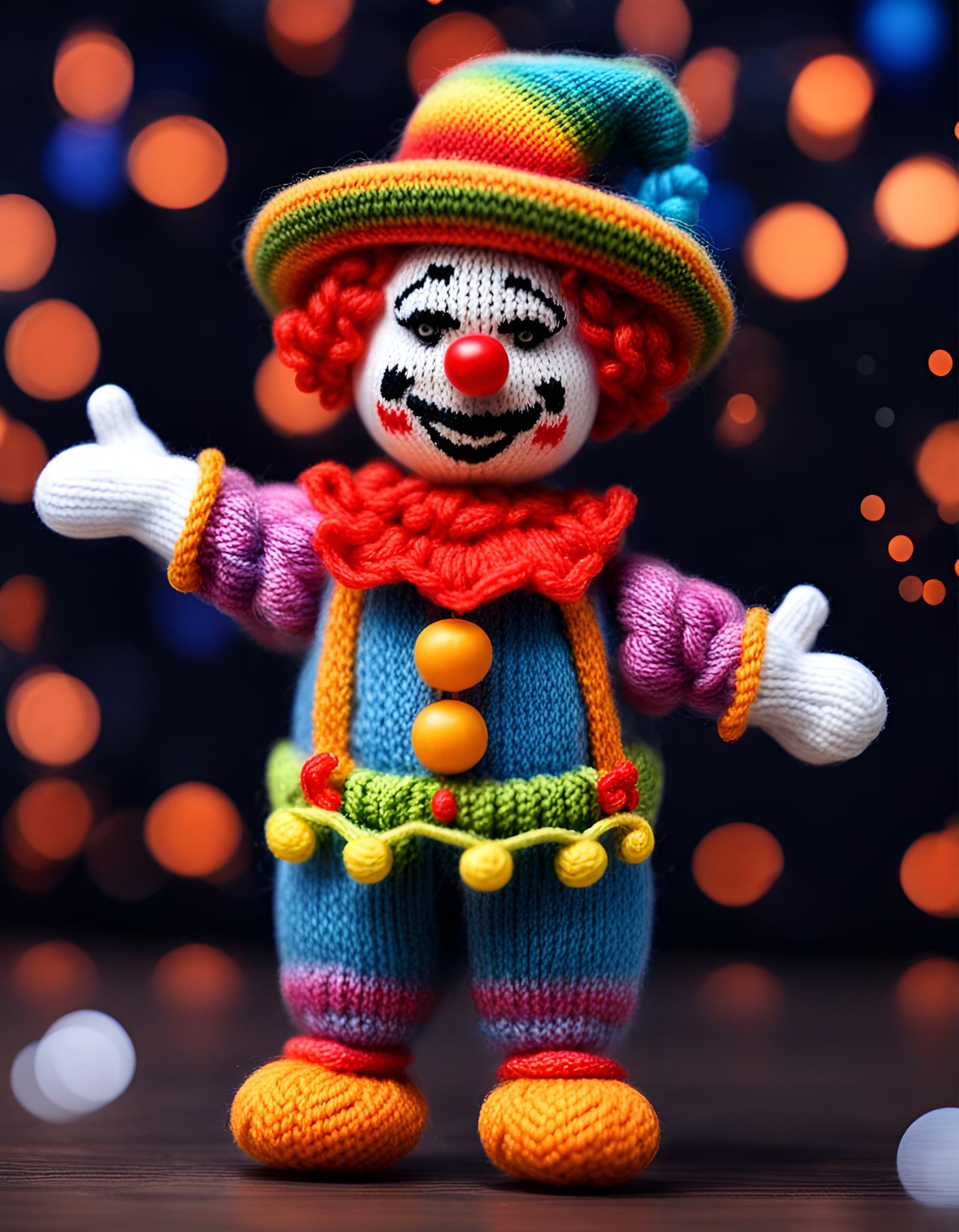 Mexican Clown Gliding Among the Stars in 8K