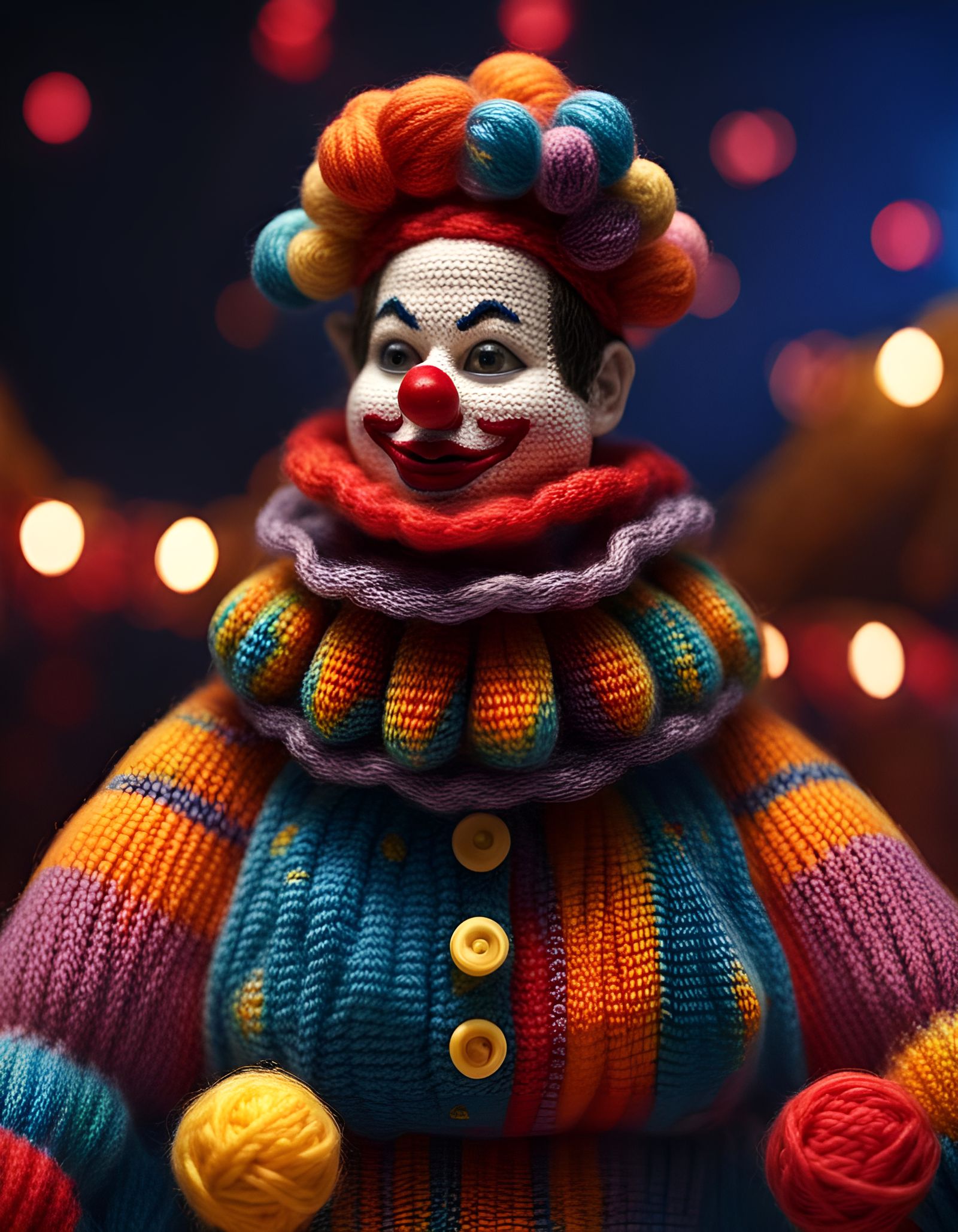 Mexican Clown Gliding Among the Stars in 8k