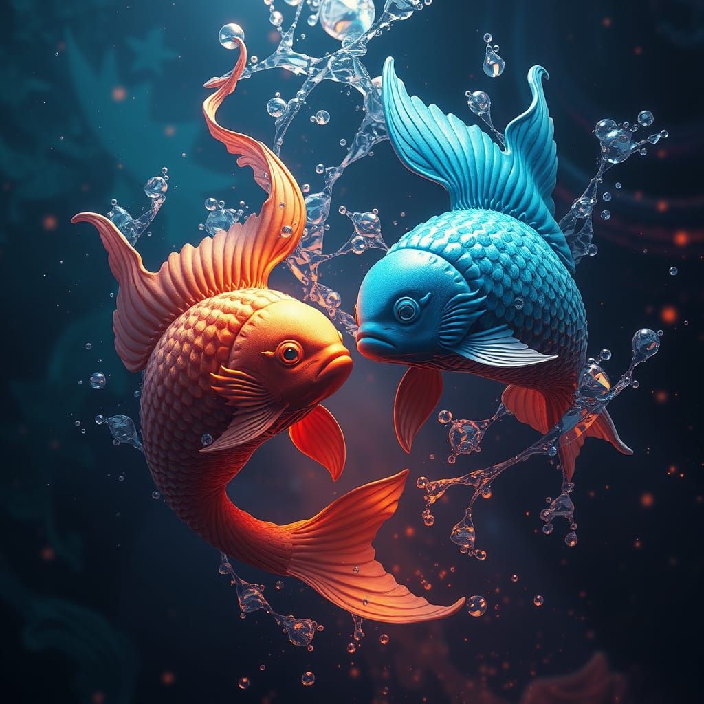 Ethereal Pisces Zodiac in Vibrant Fantasy Art