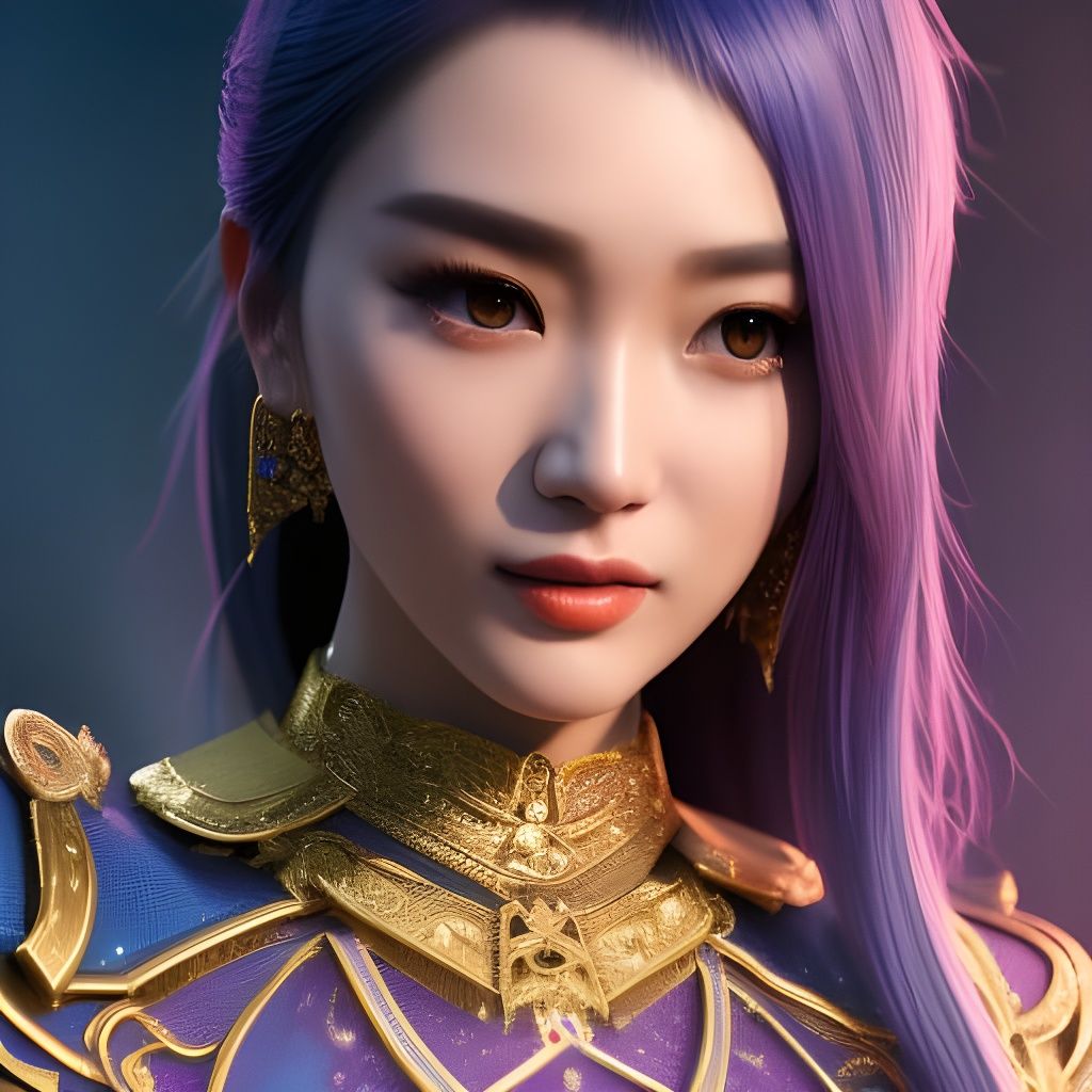 K-Pop Girl in Ornate Hyperrealistic Render
