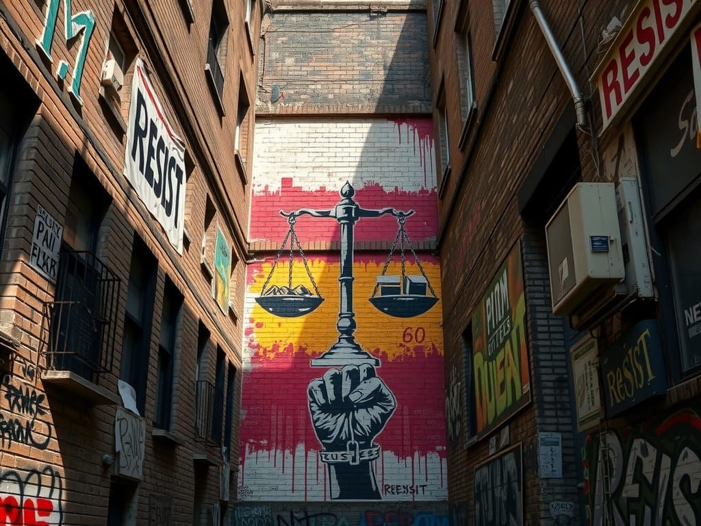 Urban Decay: Protest Art in a Gritty Alleyway