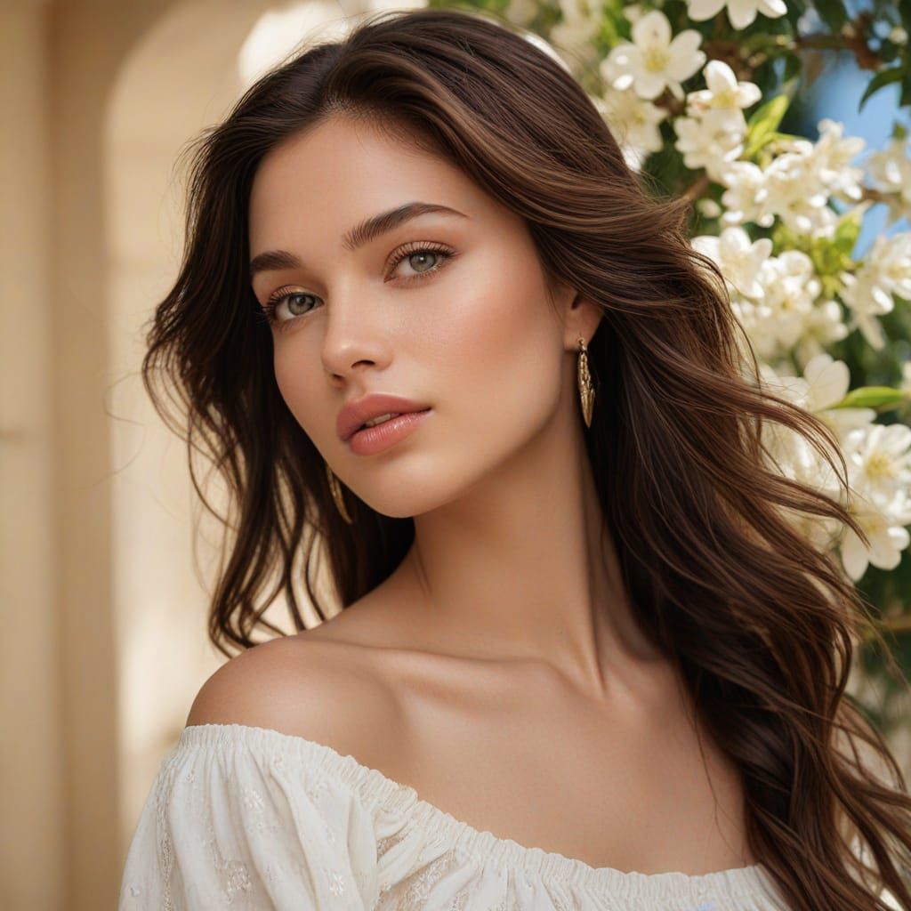 Ethereal Woman in Soft Focus, Captured in Intimate, Hyper-Re...