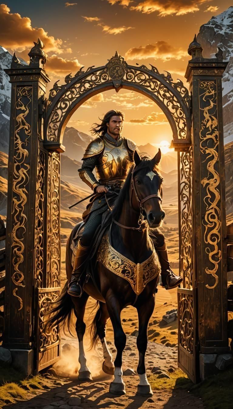 Golden Hour Sand and Stone Landscape