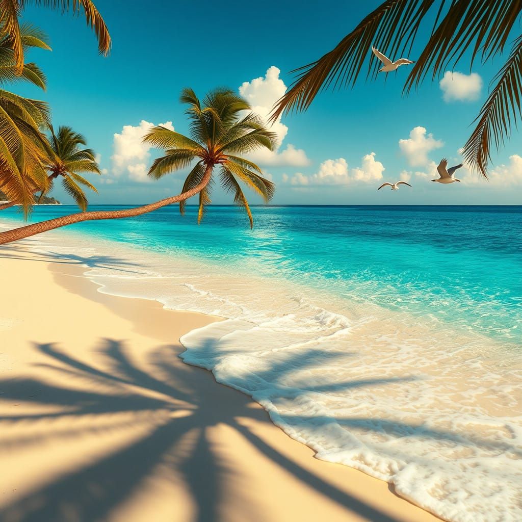 Ethereal Tropical Oasis in Cinematic Style