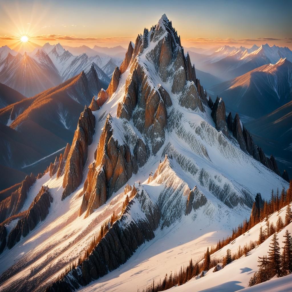 Siberian Mountain Sunset: A Romantic Wilderness View
