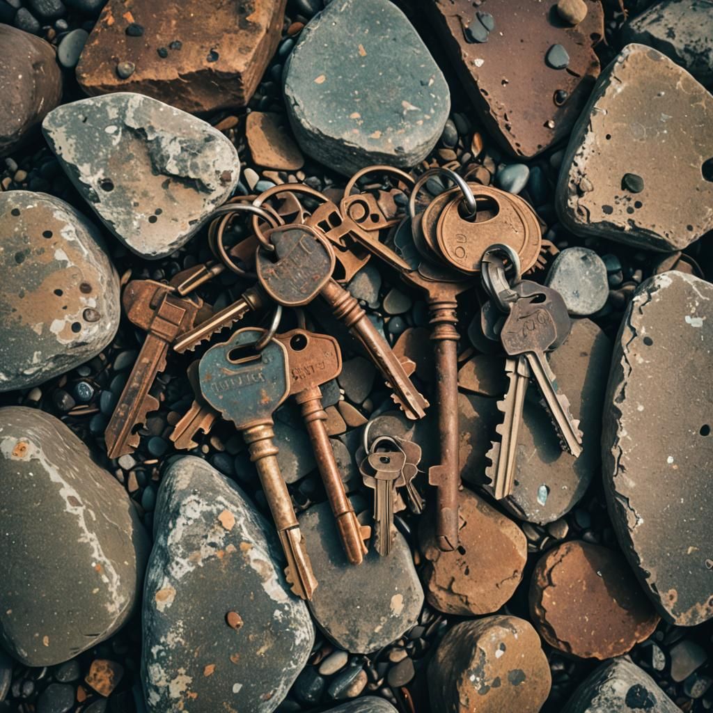 Rusted Keys Underwater: Cinematic Film Still
