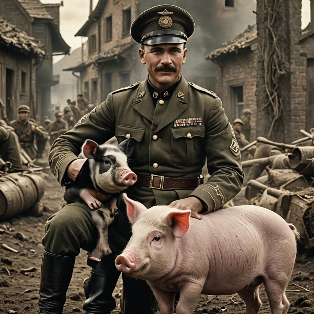 Soldier and Pig in Post-War Digital Art