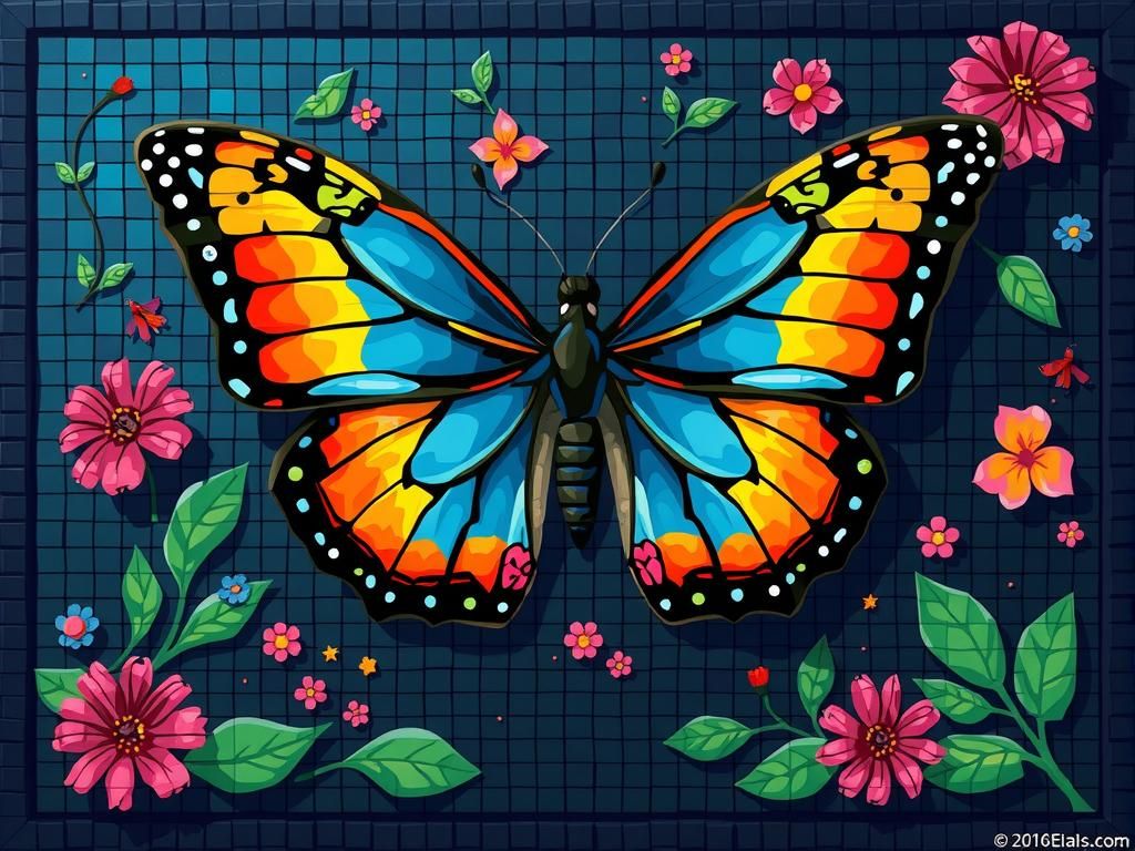 Butterfly in the flowers