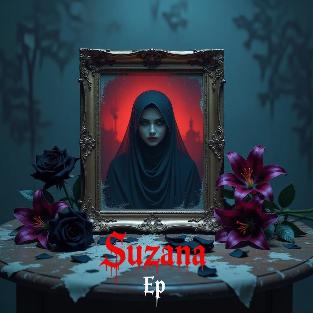 Eerie Ghostly Portrait in Dark Pastel Style