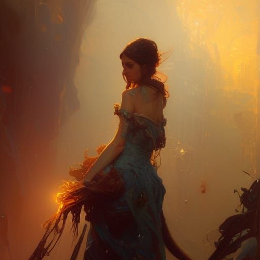 Anastasia Romanov and Rasputin: Detailed Oil Painting